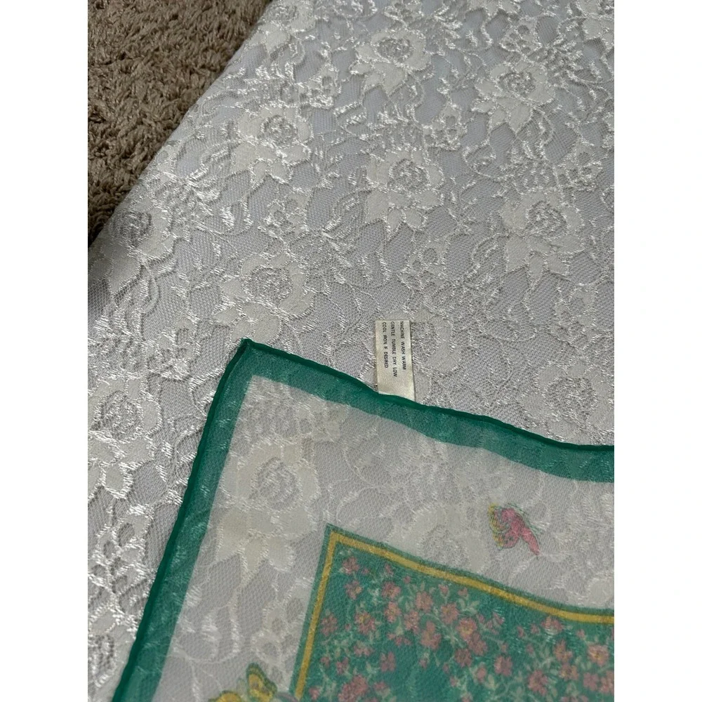 Vintage Sheer Butterfly Floral Scarf Japan Bandana Coquette Fairy Cottagecore